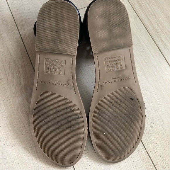 American Eagle Outfitters Woven Flats Sandals in Black Size 9 - Picture 3 of 6